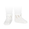 perle cotton socks with diagonal openwork white
