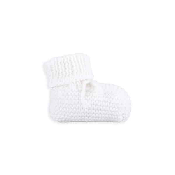 pine knitted baby botties pearl