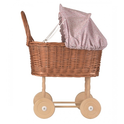 pink wicker pram