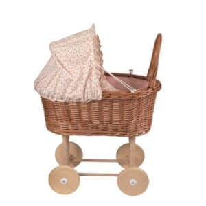 pram wicker toy with acorn bedding