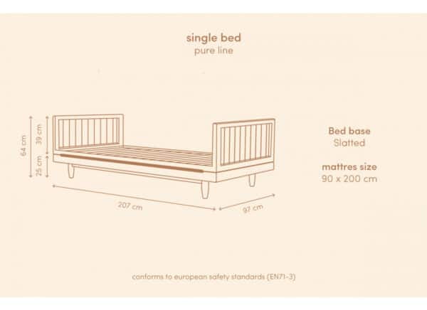 single bed pure 90x200