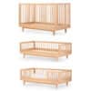 pure oak wood evolutive crib + evolutive extension + security kit