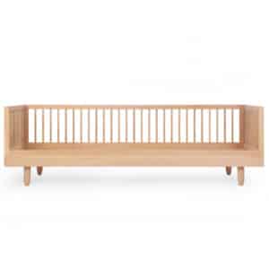 pure oak wood single bed + sofa extension