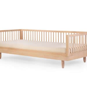 pure oak wood single bed + sofa extension