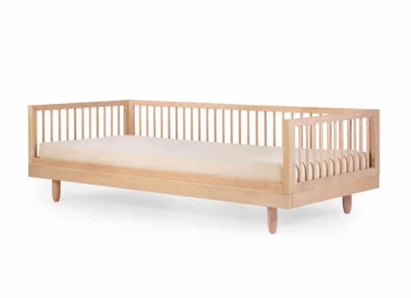 pure oak wood single bed + sofa extension