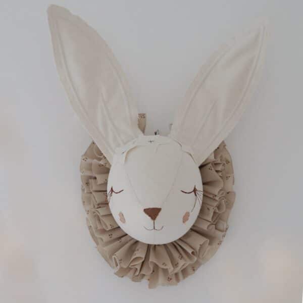rabbit head kids wall decor – cherry pattern