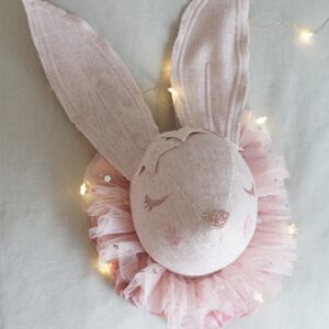 rabbit head kids wall decor nude pink
