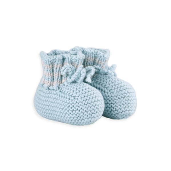 reed knitted baby botties blue fog