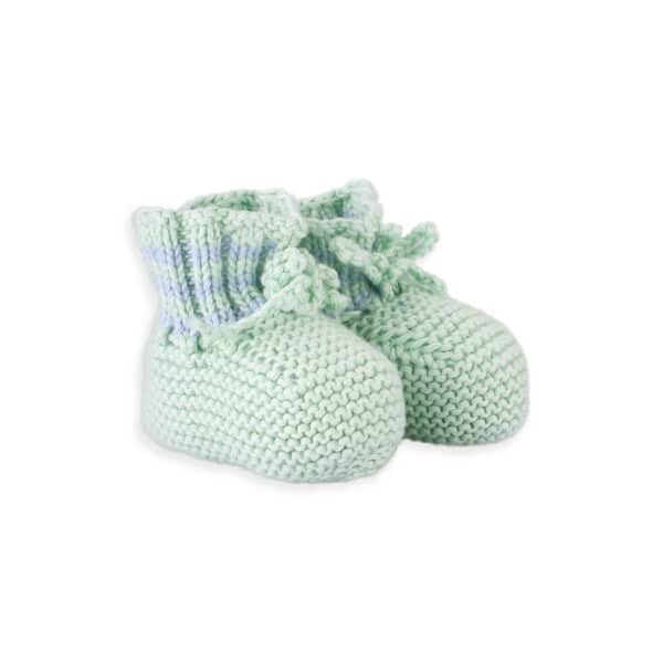 reed knitted baby botties green