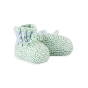 reed knitted baby botties green