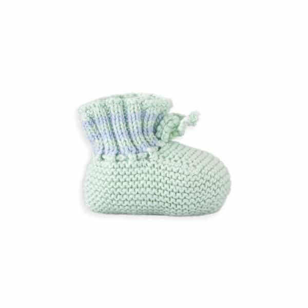 reed knitted baby botties green