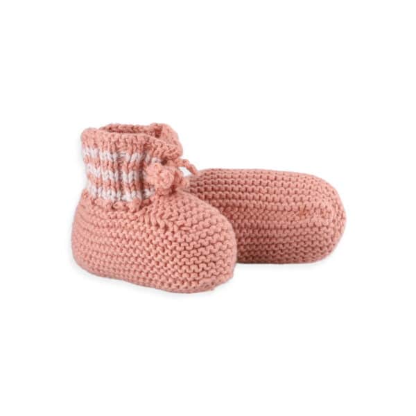 reed knitted baby botties rose