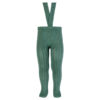 rib tights with elastic suspenders lichen green