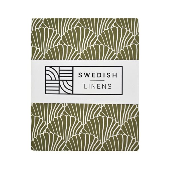 SeaShells Fitted Sheet-Olive Green - Image 5