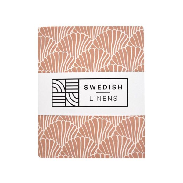 SeaShells Fitted Sheet-Terracotta Pink - Image 4