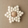 silicone+wood star teether cream