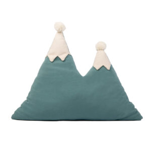 snowy mountain cushion magic green 