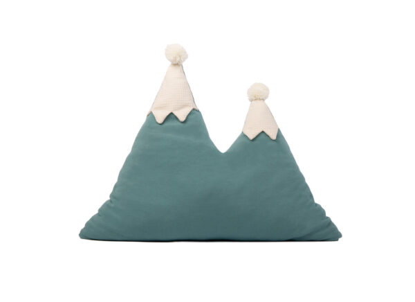 snowy mountain cushion magic green