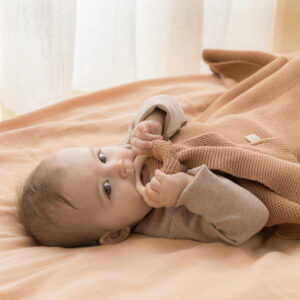 so natural knitted teether ring biscuit look