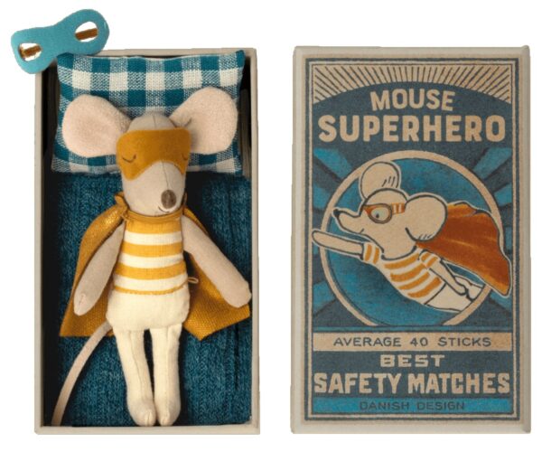 super hero mouse toy in matchbox little brother look1