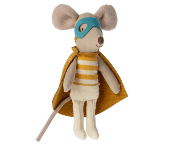 super hero mouse toy in matchboxlittle brother look
