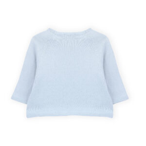 sweater newborn tricot ajours illusion blue look1