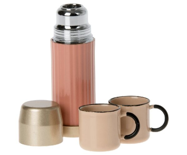 thermos and cups soft coral