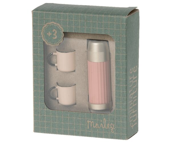 thermos and cups soft coral look