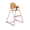 tibu high chair pink+metal and wood structure leather seat