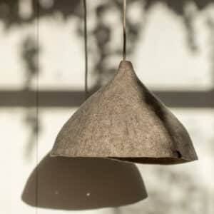 tipi lampshade wide light stone and natural