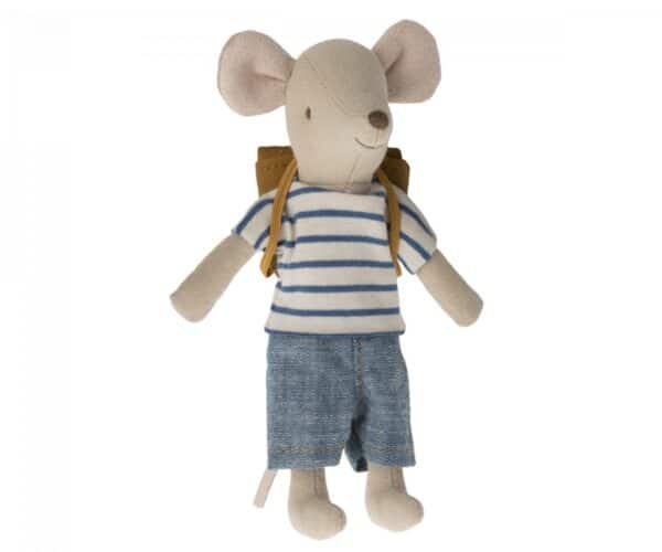 maileg tricycle mouse big brother with bag