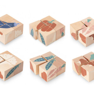 veggies wooden cubes look