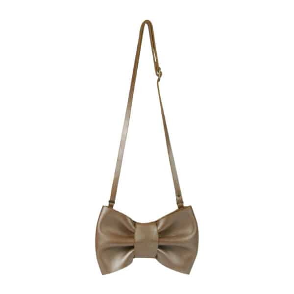 viona purse bow clay metallic