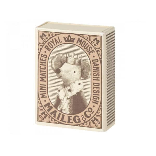maileg sleepy wakey baby mouse in matchbox rose