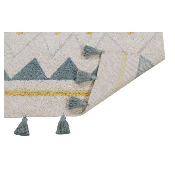 washable rug azteca natural vintage blue look5