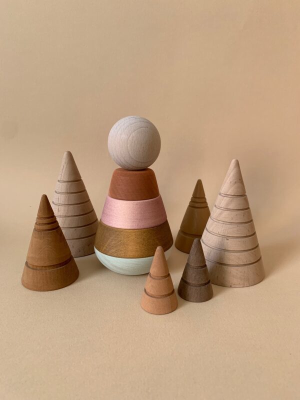wood stacking toy pastel