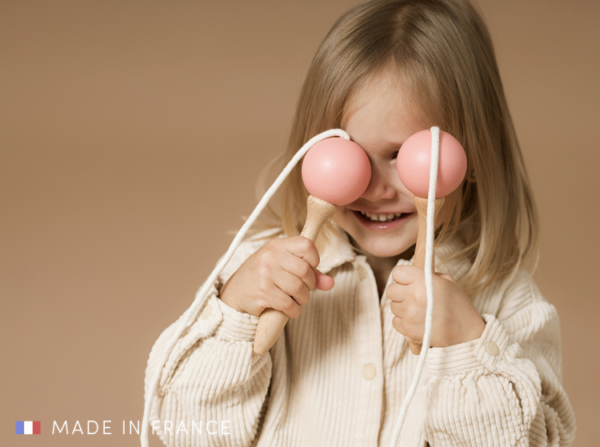 wooden skipping rope pink