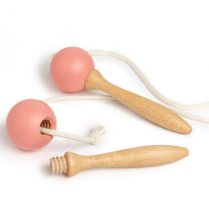 wooden skipping rope pink