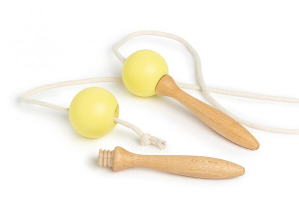 wooden skipping rope yellow