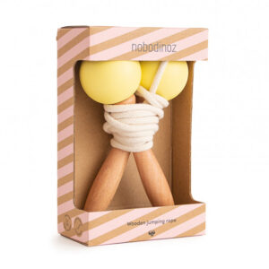 wooden skipping rope yellow look