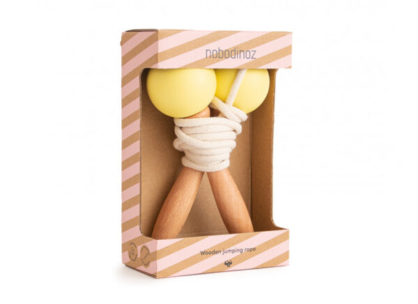 wooden skipping rope yellow look