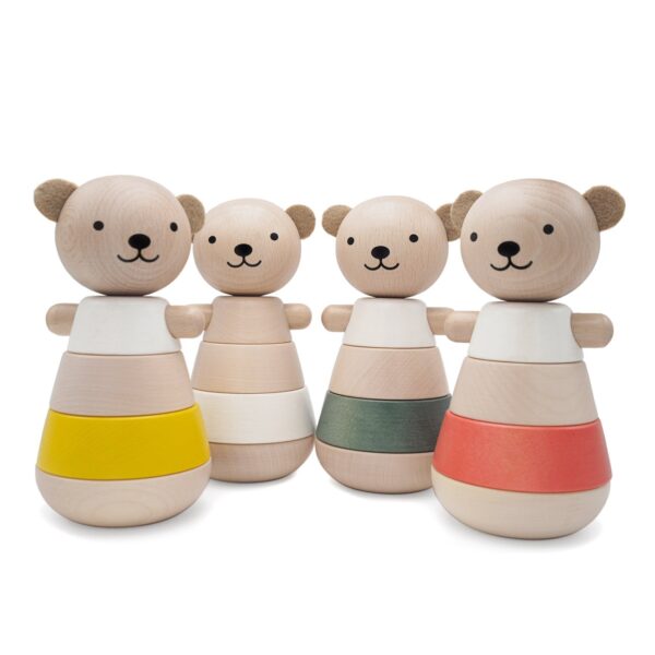 wooden stacking bear corail look4