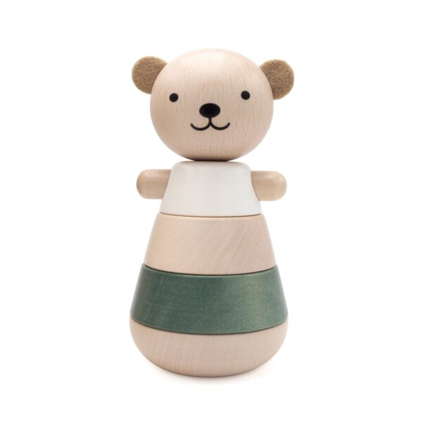 wooden stacking bear grey