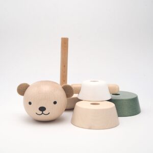 wooden stacking bear grey look1