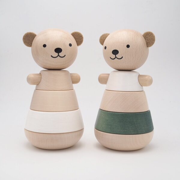 wooden stacking bear grey look4