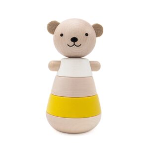 wooden stacking bear jaune