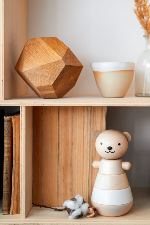 wooden stacking bear white look1