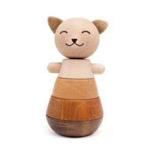 wooden stacking cat