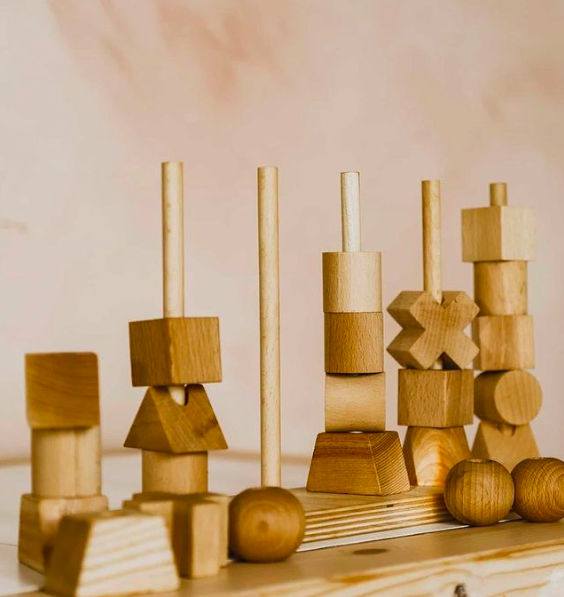 wooden story stack toys