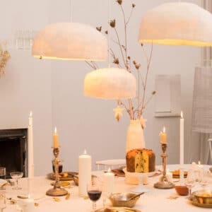 yurt lampshade large light stone and natural